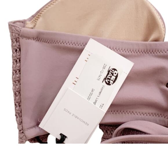 Shade & Shore Bikini Top Lavender Crochet Detail Tie Back Swimsuit Top Size 34B - Picture 6 of 12